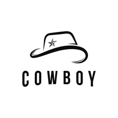 Wall Mural - cowboy hat logo design idea