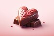 Happy Valentine's Day Three-dimensional chocolate cake gift set For lovers and important people generative by ai