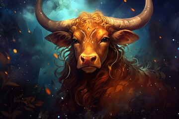 Wall Mural - Image illustration of taurus horoscope zodiac sign