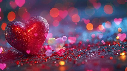 valentines day background with hearts and romantic. seamless looping time-lapse virtual video animat