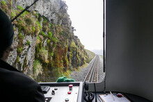 Snowdon Mountain Railway, View From Historic Train, Snowdonia National Park, Wales, United Kingdom
