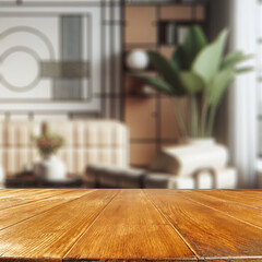Wall Mural - desk of free space and home interior with bauhaus style