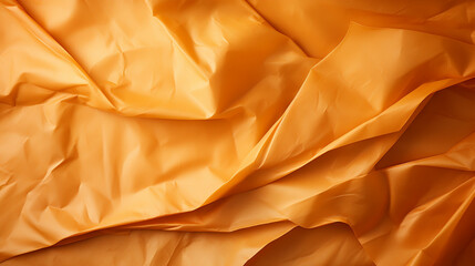 Wall Mural - Wrinkled orange paper fragment as a background texture