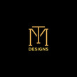 letter mt or tm luxury monogram logo design