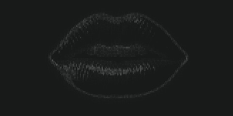 Aufkleber - Binary lips. Digital love. Cyber kiss. 