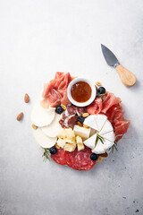 Wall Mural - Cheese and meat platter