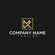 letter mk or km luxury initial square logo design inspiration
