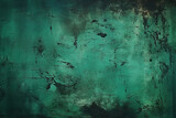 Fototapeta Konie - Old wall background. Black dark jade emerald green grunge background.