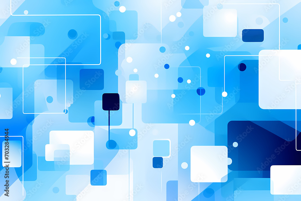 Abstract blue technology background with square shapes and lights Stock ...