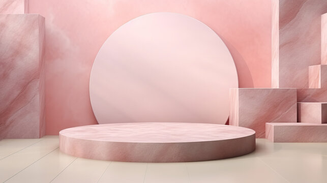 Abstract background with podium minimalist display mock up scene. 3d rendering