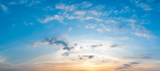 Wall Mural - sunset sky for background or sunrise sky and cloud at morning.