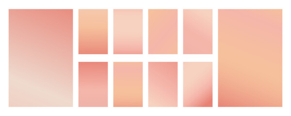 Peach soft gradient. Simple gradient background set