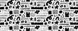 © Anastasiia Hevko - Seamless banner design with charcoal doodle shapes and rough pencil lines.