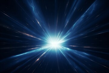 Wall Mural - volumetric light rays on dark blue background generative ai