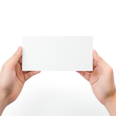 Wall Mural - white empty business cards stack mockup isolated on white background generative ai