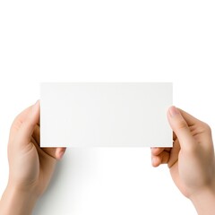 Wall Mural - white empty business cards stack mockup isolated on white background generative ai