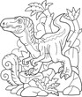 prehistoric dinosaur velociraptor, coloring book for children