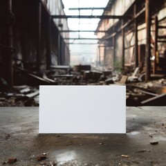 Wall Mural - white empty business cards mockup in industrial background generative ai