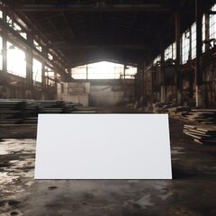 Wall Mural - white empty business cards mockup in industrial background generative ai