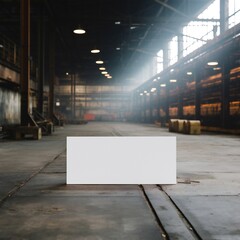 Wall Mural - white empty business cards mockup in industrial background generative ai