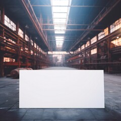 Wall Mural - white empty business cards mockup in industrial background generative ai