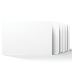Wall Mural - white empty business cards stack mockup isolated on white background generative ai