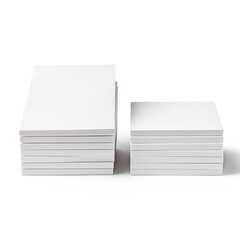 Wall Mural - white empty business cards stack mockup isolated on white background generative ai