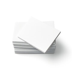 Wall Mural - white empty business cards stack mockup isolated on white background generative ai