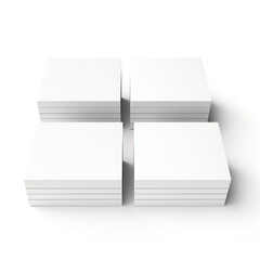 Wall Mural - white empty business cards stack mockup isolated on white background generative ai