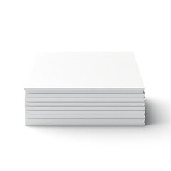 Wall Mural - white empty business cards stack mockup isolated on white background generative ai