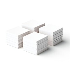 Wall Mural - white empty business cards stack mockup isolated on white background generative ai
