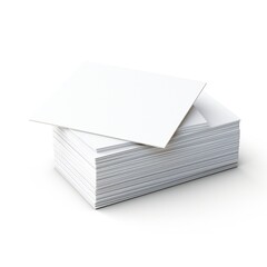 Wall Mural - white empty business cards stack mockup isolated on white background generative ai