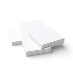 Wall Mural - white empty business cards stack mockup isolated on white background generative ai