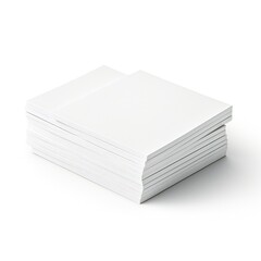 Wall Mural - white empty business cards stack mockup isolated on white background generative ai