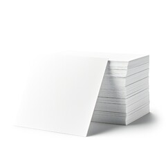 Wall Mural - white empty business cards stack mockup isolated on white background generative ai