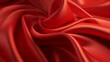 Texture détaillée de drap de soie ondulé rouge. Satin soyeux pour rideau de scène de théâtre.