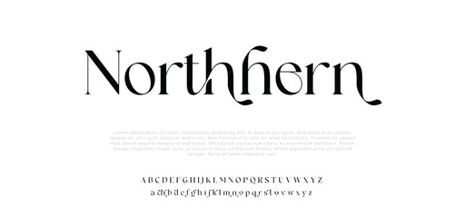 Northern premium luxury elegant alphabet letters and numbers. Elegant wedding typography classic serif font decorative vintage retro. Creative vector illustration