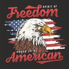 Sticker - American freedom vintage flyer colorful