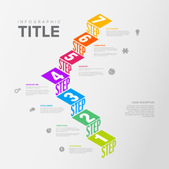 Poster - Infogrpahic stairs steps diagram template