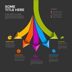 Poster - simple dark infographic with title and five element option items