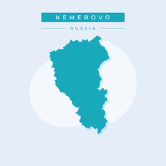 Naklejka na meble Vector illustration vector of Kemerovo map Russia