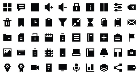 Poster - User Interface set. Set solid icons. User Interface symbols. Vector illustration