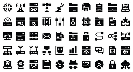 Poster - Internet Technology set. Set solid icons. Internet Technology symbols. Vector illustration