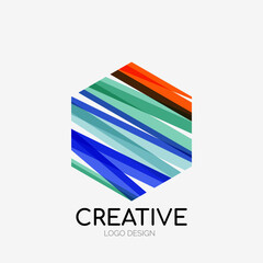 Poster - Modern abstract logo design. Geometric vector art. Clean overlapping lines and abstract shapes. Perfect for modern brand