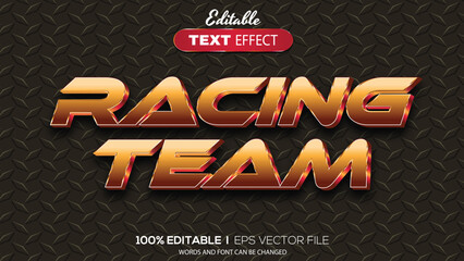 Poster - editable text effect racing team theme