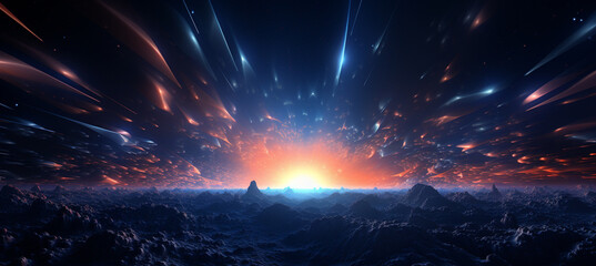 Abstract lens flare space or time travel concept background