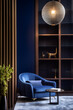 © Oksana - Modern luxury bathroom interior in navy blue and gold colors