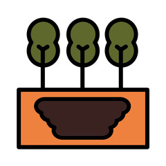 Sticker - Garden Tree Nature Filled Outline Icon