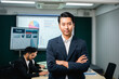 © Nopphon - Asian business people team analyzing statistics financial. Team of businesspeople Meeting Conference Discussion Corporate Concept in office.