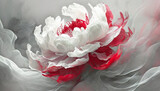 Fototapeta Kwiaty - Piękny abstrakcyjny kwiat Peonii. Generative AI